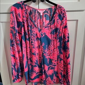 Lilly Pulitzer Pink and Blue Blouse